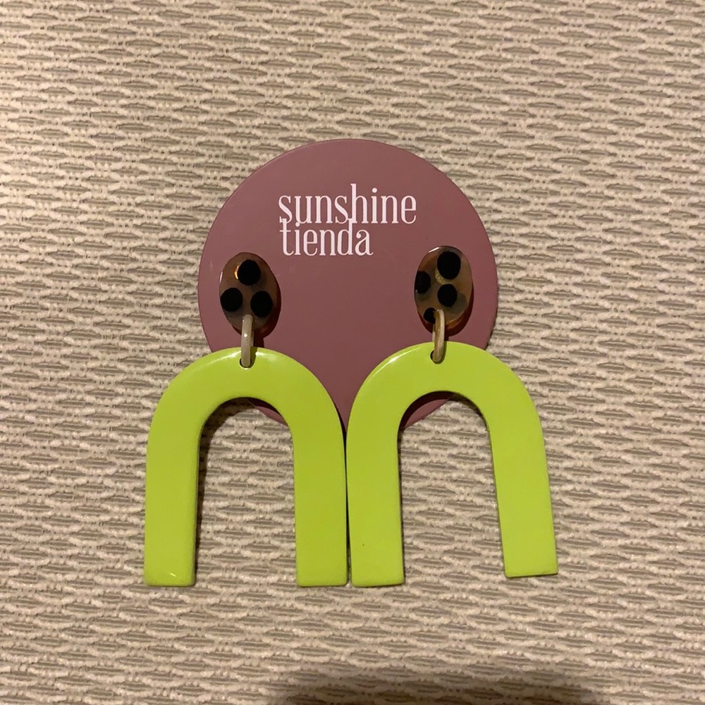 Sunshine Tienda key lime horseshoe earrings